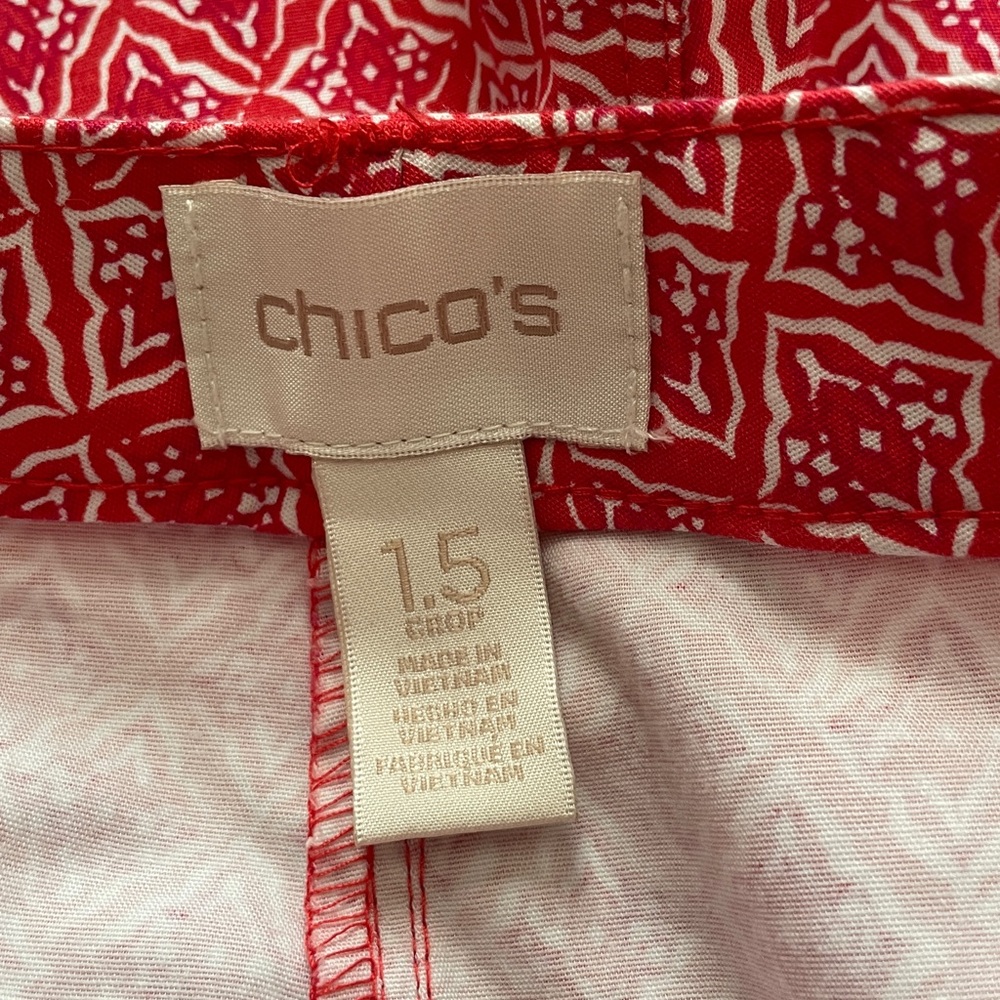 Chicos 1.5 Pink and Orange Cropped‎ Pants - Picture 3 of 7